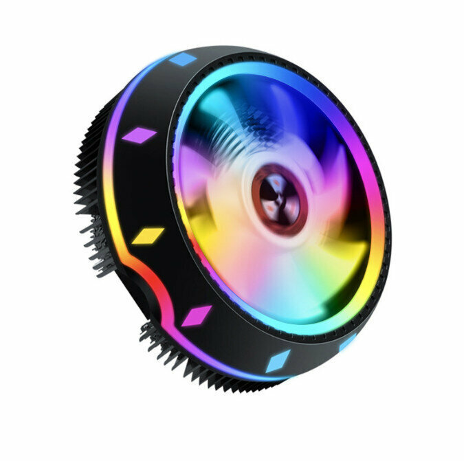 Desktop Chassis High Efficiency CPU Cooler Large Airflow Silent Cooling Fan (UFO Q1 (Colored Light)