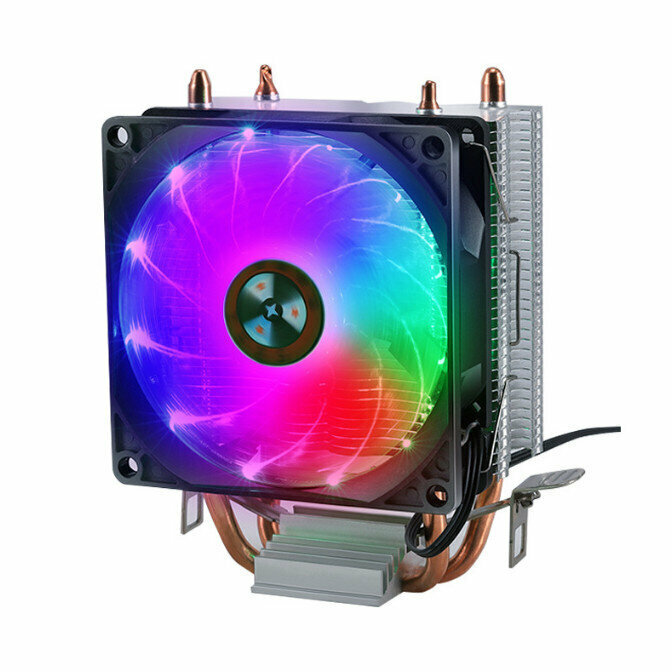 Desktop Chassis High Efficiency CPU Cooler Large Air Volume Silent Cooling Fan (2 Copper Tubes (Streamer Lights)