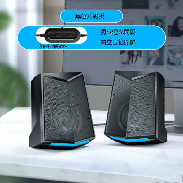 Computer Stereo Desktop USB Mini Notebook Home Speaker Subwoofer (Upgraded Black)