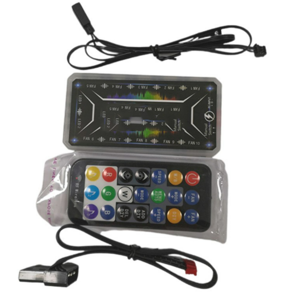 RGB Transparent Round Frame 12CM LED Cooling Fan (Music Controller)