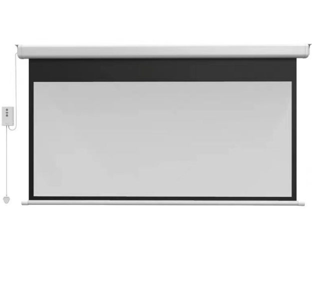 Electric projector screen, automatic lifting curtain, remote control, high-definition 4K anti-light curtain, home 3D cinema projection screen, 60-inch 4:3 white plastic
