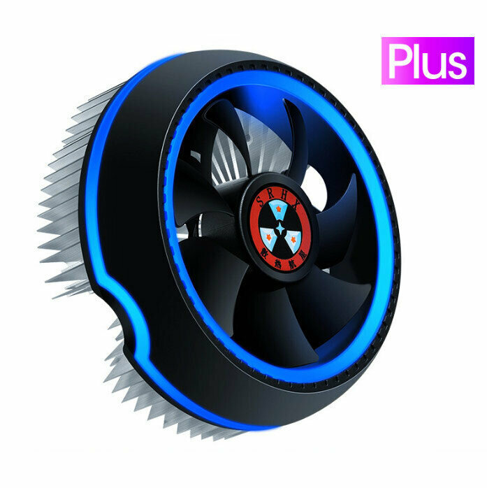 Desktop Chassis High Efficiency CPU Cooler Large Air Volume Silent Cooling Fan (Silver - Sky Blue)