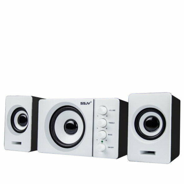Desktop computer audio mini subwoofer mobile phone notebook universal 2.1 combination speaker (black and white)