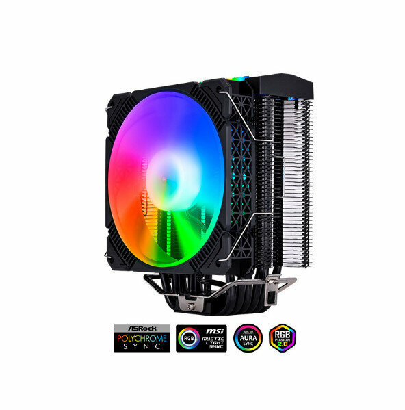 Desktop Chassis High Efficiency CPU Cooler Large Airflow Silent Cooling Fan (LC-400 (Black) 5V Shenguang Sync)