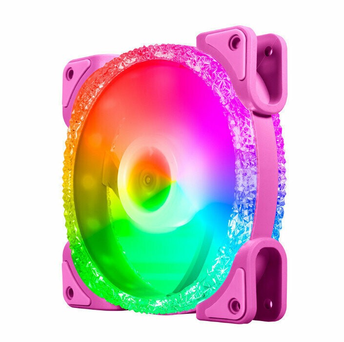 Computer Case Cooler Fantasy RGB Optical Case Fan (Ice Diamond (1) Generation (Pink) RGB Fan)