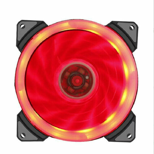 Transparent Illuminated Chassis Power Cooling Fan (9CM Double Ring, Red Light)