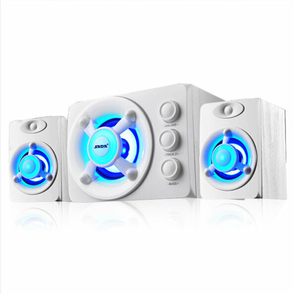 Desktop computer audio notebook mini speaker (white plastic bluetooth version colorful breathing light)