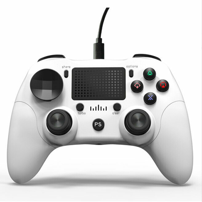 Compatible with PS4 Wireless Bluetooth Gamepad (P912W Wired-White)