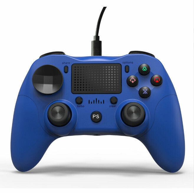 Compatible with PS4 gamepad (P912W Wired-Blue)