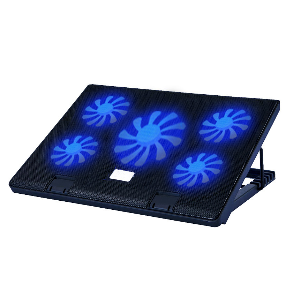 Laptop Radiator Five Fan Base Dual Switches (Black)