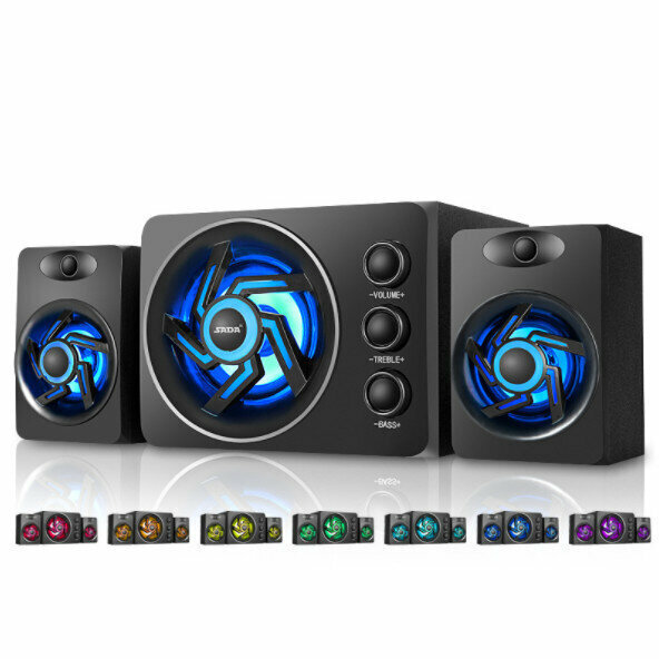 Desktop computer audio subwoofer mobile phone mini speaker (black plastic version colorful breathing light)
