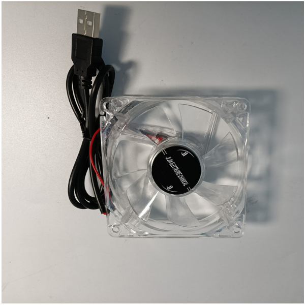 PC Transparent 5V Computer Cooling Fan USB Interface (8025 Transparent USB Interface Without Light)