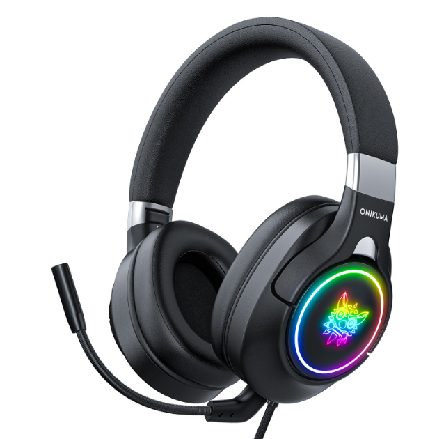 ONIKUMA K15 Headset Wired Headset Computer Headset Gaming Headset (Black)