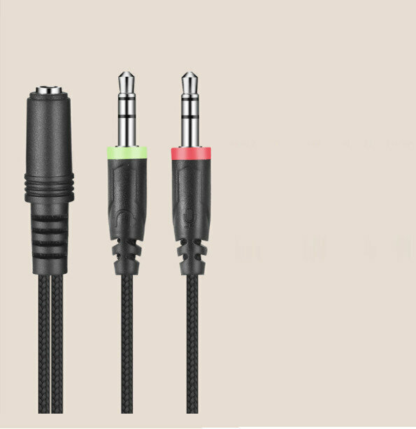 爆款電腦音頻轉接線 一分為二轉接線3.5MM接口+四級（黑色）