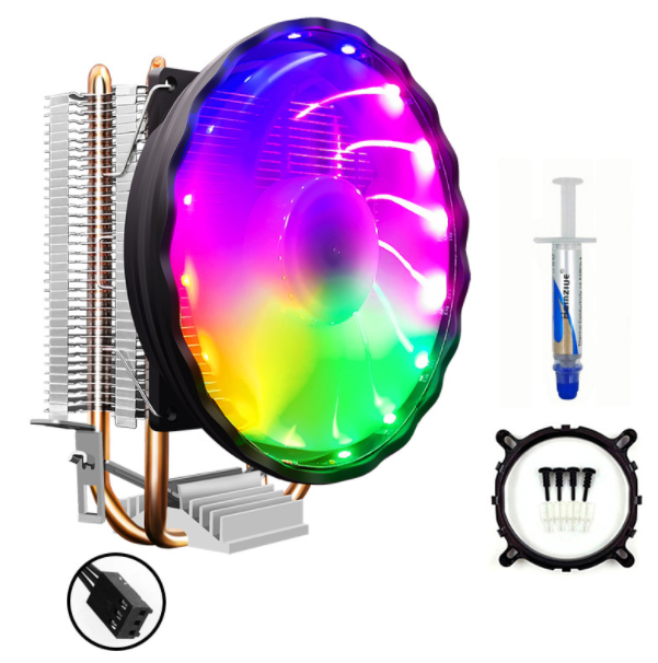 Ice Dragon CPU Cooler, Desktop, Computer Host, Dual Copper Tube, Vertical 12cm Fan, Silent Heat Pipe, CPU Fan (Ice Dragon Three-Pin Interface)