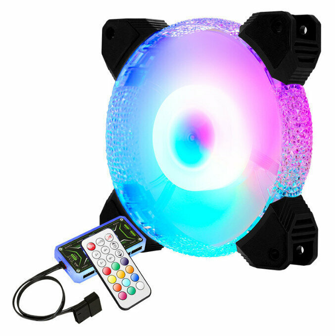 Computer Chassis Radiator Silent Chassis Fan (1 Diamond (RGB6pin + One Set of Luminous Controller)