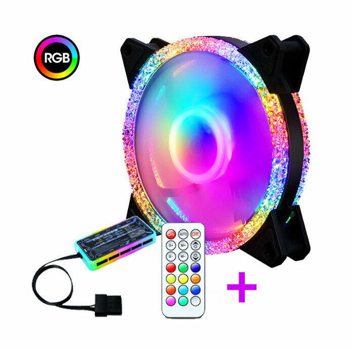 Computer Case Radiator ARGB Optical Chassis Fan Radiator (Single Fan + Controller)