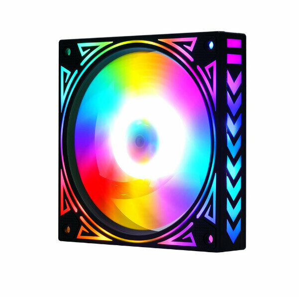 Desktop case illuminated fan LED fan case heatsink ((arrow model) single RGB fan = 6pin interface) small 4pin PWM + motherboard 3 pins)