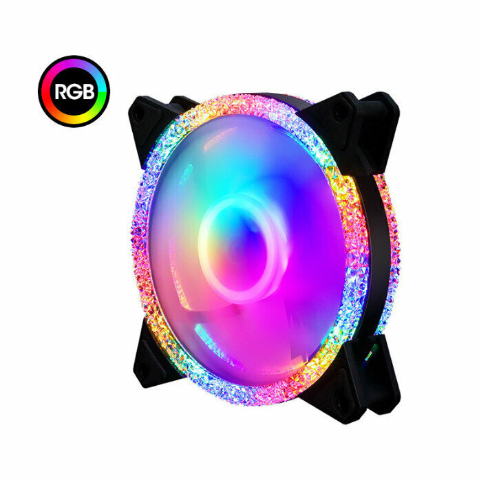 Computer Case Cooler ARGB Optical Case Fan Radiator (RGB Star Diamond)