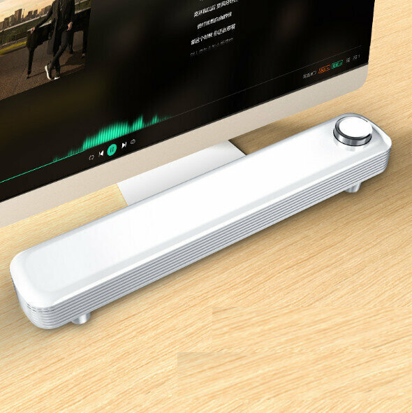 Computer AudioDesktop Notebook Phone Strip Speaker (White)
