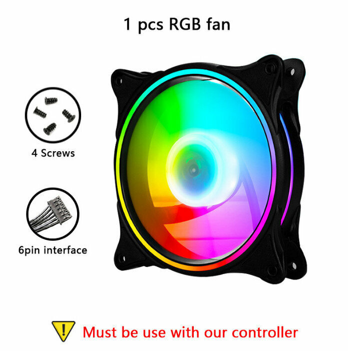 Computer Case Cooler ARGB Optical Case Fan (Triple Aperture RGB Fan (Small 6pin))