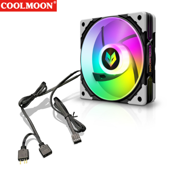 AS1 Case Fan 12CM Desktop Cooling Fan White RGB Fan (AS1 ARGB Black)