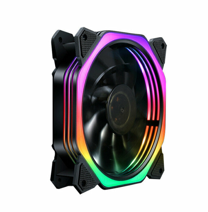 Desktop Chassis Illuminated Fan 12V Power Supply Fan Radiator (Rubik's Cube Aurora Lights)