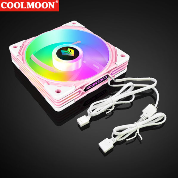 AS1 Case Fan 12CM Desktop Cooling Fan White ARGB Fan (AS1 ARGB Pink)