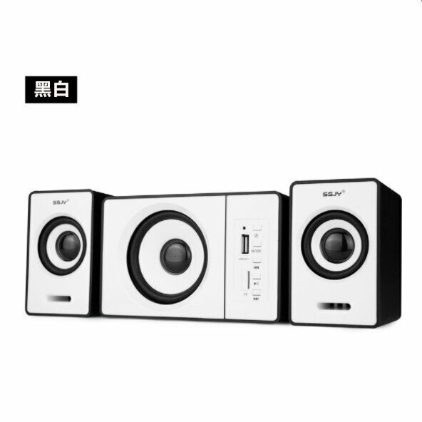 Desktop computer audio notebook mobile phone Bluetooth card mini speaker (black and white)