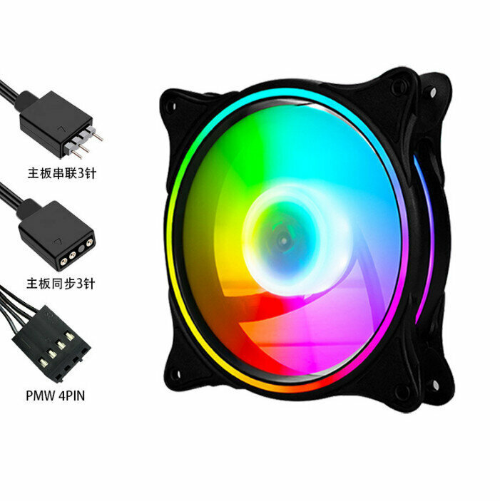 Computer Case Cooler ARGB Optical Case Fan (Triple Aperture 5VARGB (Motherboard Sync))