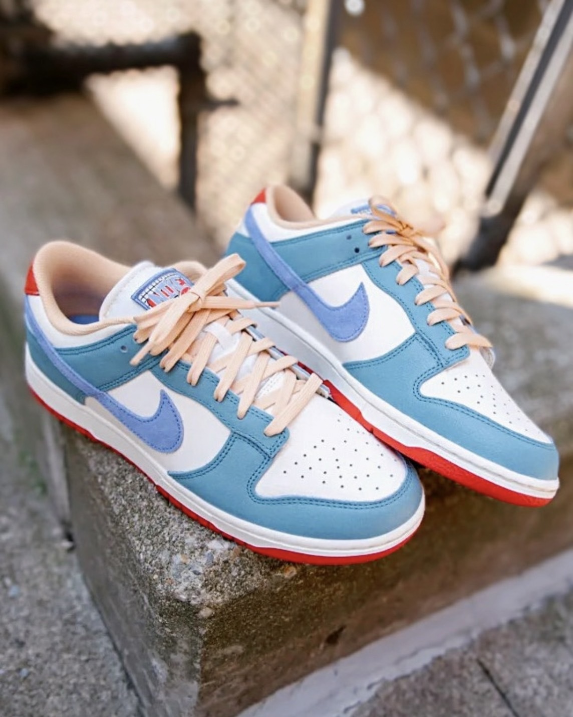 "代購" NIKE DUNK LOW PREMIUM 湖水藍 復古貼布 男女低筒 HJ9112-110