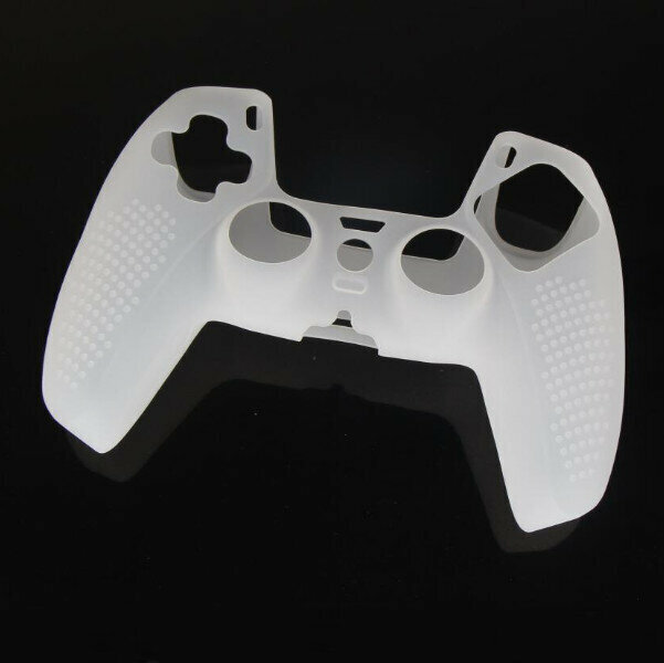 Compatible with PS5 Handle Silicone Case with Non-Slip Granule Handle Protector (White)