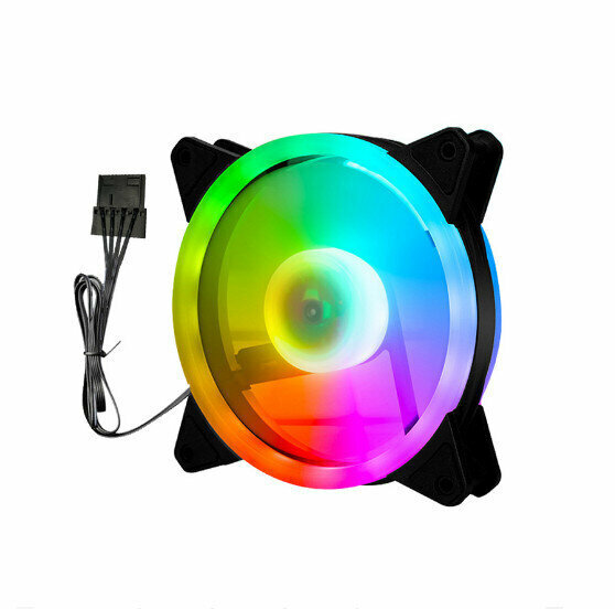 Desktop Case, Illuminated Fan, Fan Radiator (Dual Aperture, Inner and Outer Illumination (Auto Color Change, RGB Color Change), Large 4D Interface)