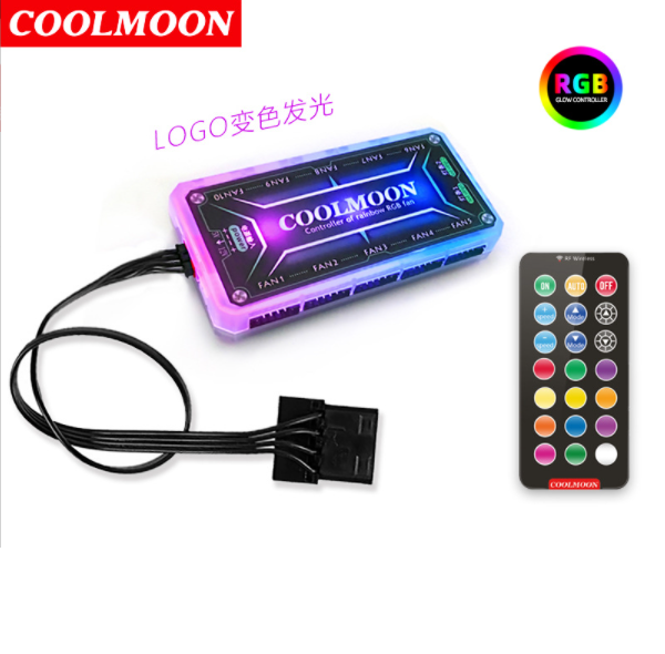 14cm Chassis Fan Silent Glowing 14025 Computer Cooling Fan Desktop ARGB Fan (Standard Controller)