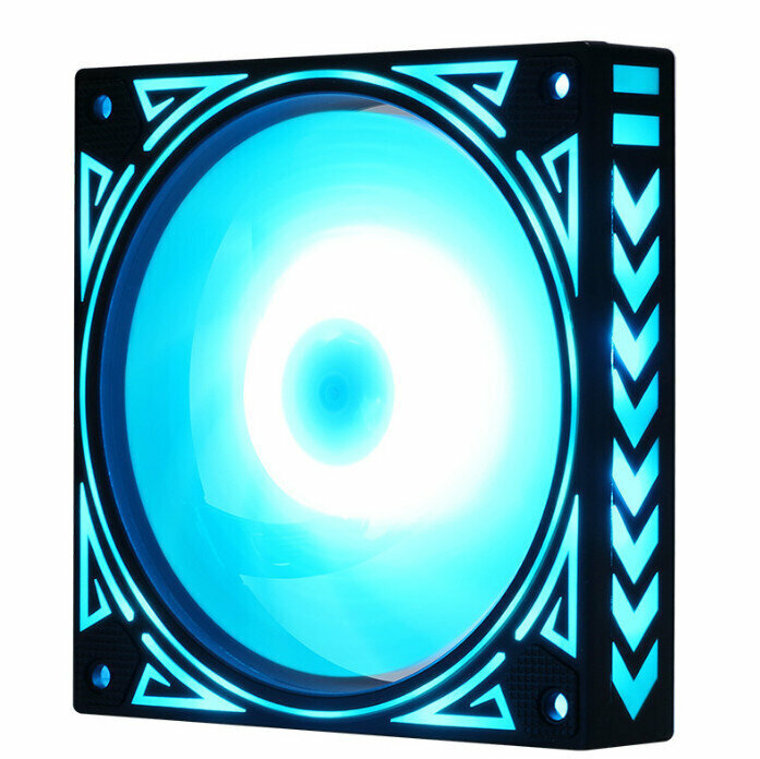 Computer Case Radiator ARGB Optical Chassis Fan Chromatic Radiator (Ice Blue (Small 3pin + Large 4pin))