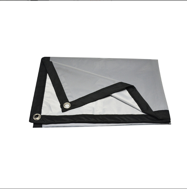 Simple and portable metal anti-light projector home screen HD movie projection screen (133 inches 16:9 (300*160CM) with black edge punch)
