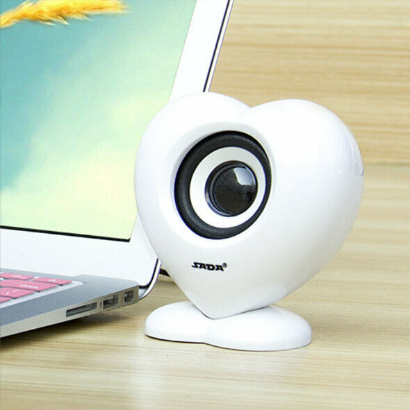 Laptop desktop mobile phone audio mini speaker (pure white)