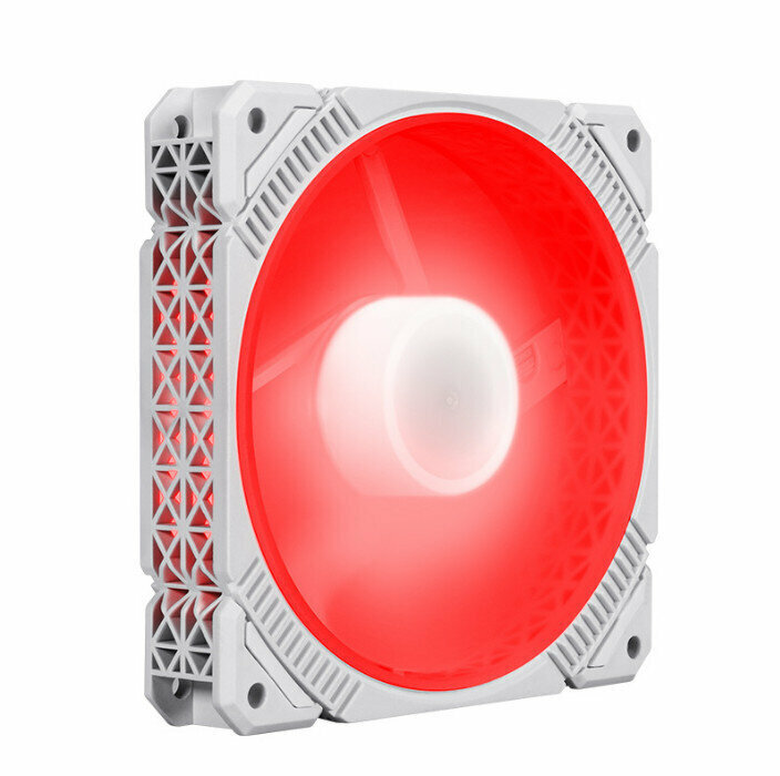 Computer Case Radiator ARGB Optical Case Fan Radiator (White Frame Red (Small 3pin + Large 4pin))