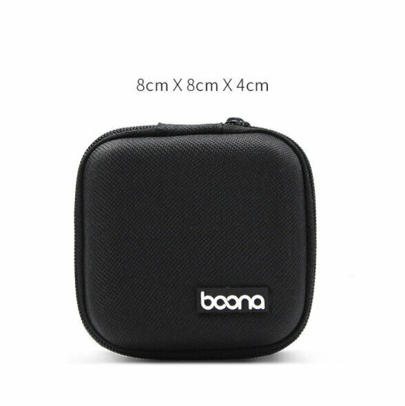 Bluetooth Headset Storage BagMobile Phone Data CableCharger Storage CaseUSBeva Headset Protective Bag (Square Black)