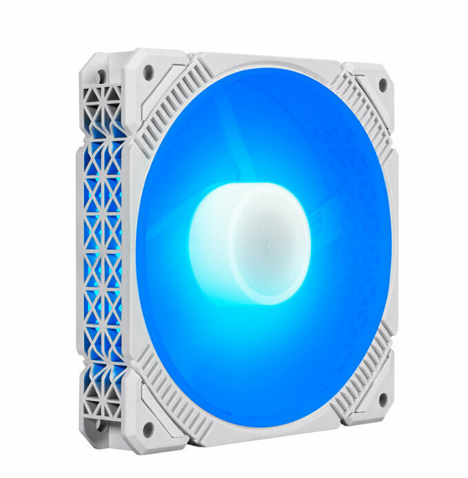 Computer Case Radiator ARGB Optical Case Fan Radiator (White Frame Blue (Small 3pin + Large 4pin))