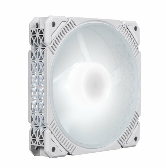 Computer Case Radiator ARGB Optical Case Fan Radiator (White Frame White (Small 3pin + Large 4pin))
