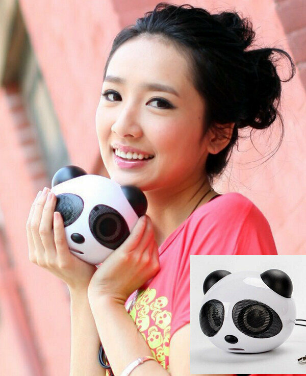 USB Mini Cute Panda Subwoofer Audio-A9 Black & White