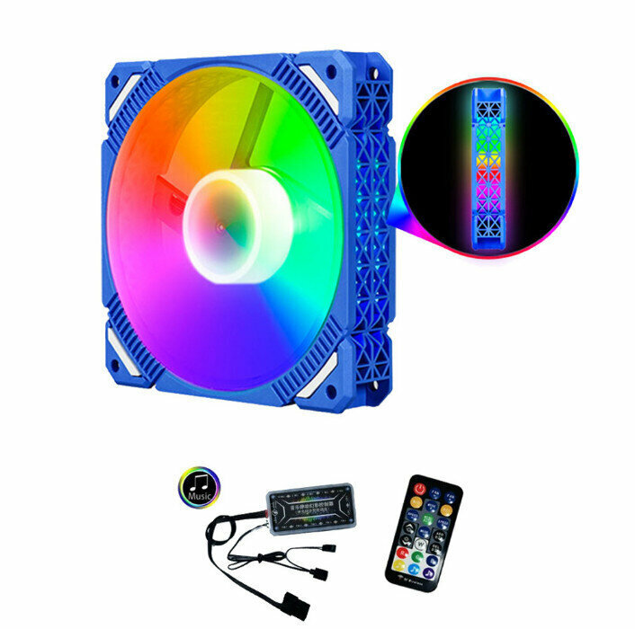 Desktop Chassis DC Cooling Fan Radiator (Argb Blue Frame (5V Shenguang Motherboard Sync))