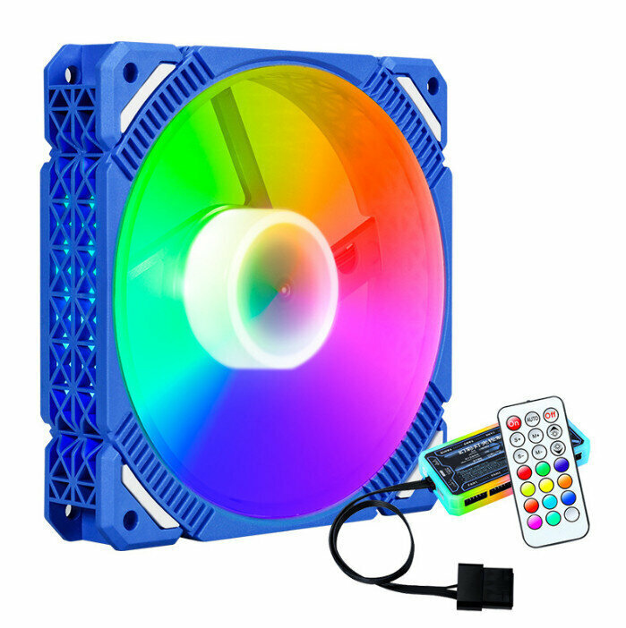 Desktop Chassis DC Cooling Fan Phantom Fan Radiator (Blue Frame 6pin Phantom Mode (Remote Control Control))