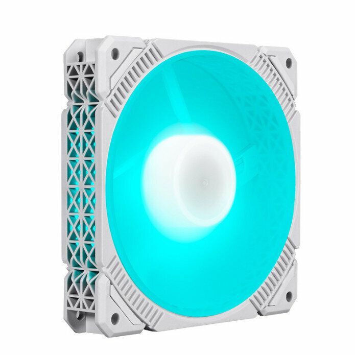 Computer Case Radiator ARGB Optical Case Fan Chromatic Radiator (White Frame Ice Blue (Small 3pin + Large 4pin))