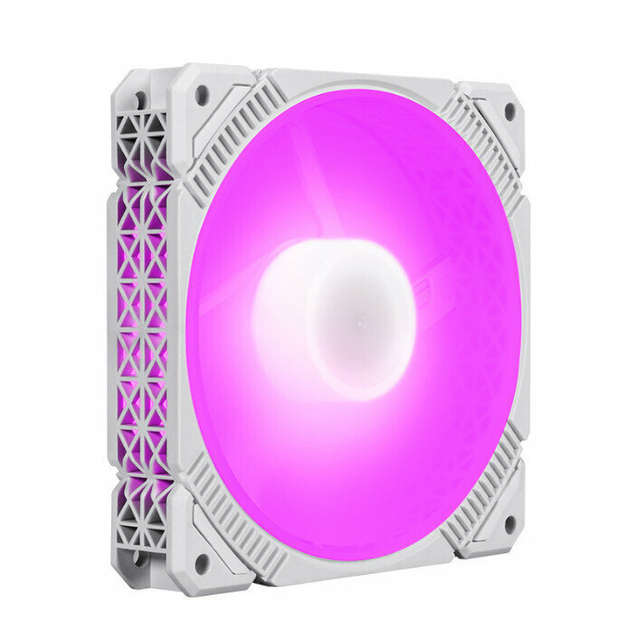 Computer Chassis Radiator ARGB Optical Chassis Fan Radiator (White Frame Pink (Small 3pin + Large 4pin))