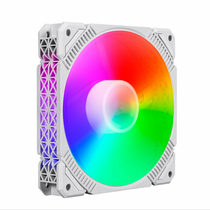 Computer Case Radiator ARGB Optical Case Fan Radiator (White Frame Color (Small 3pin + Large 4pin))