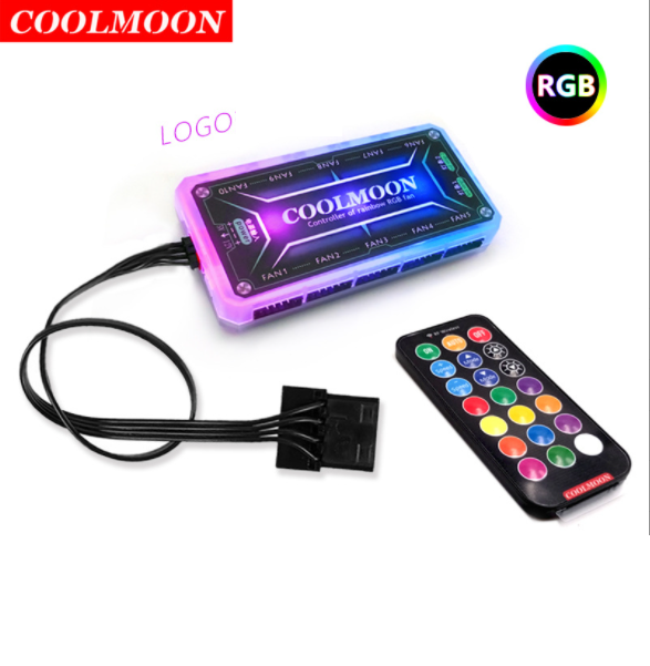 Cool Moon Jade RGB Fan 12cm Case Fan Silent Illumination Desktop Silent Cooling Fan (Standard Controller)