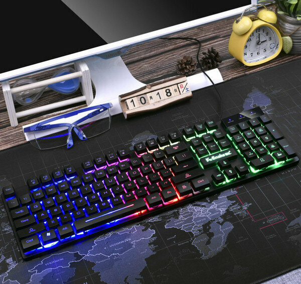 Wired K4 Single Keyboard - Black Rainbow Light