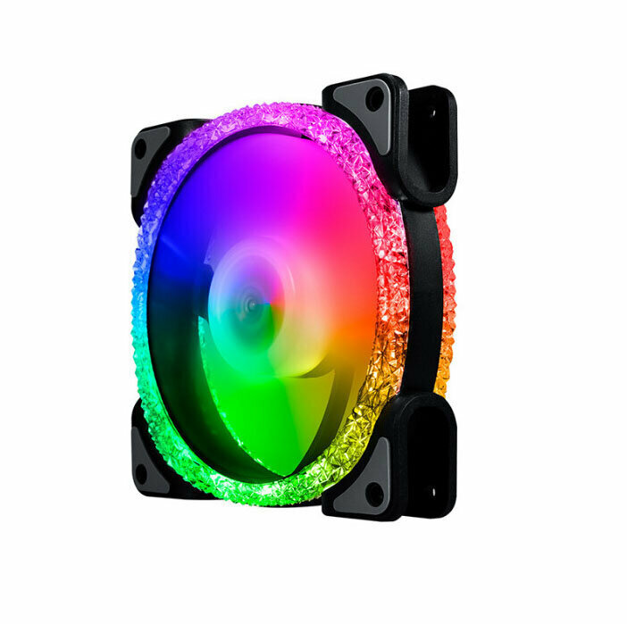 Computer Case Cooler ARGB Optical Case Fan Radiator (Ice Drill RGB (Black))